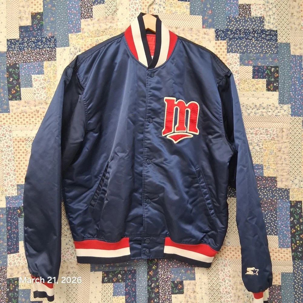 Vintage Minnesota Twins Starter Diamond Collection MLB Satin Snap Jacket Size XL